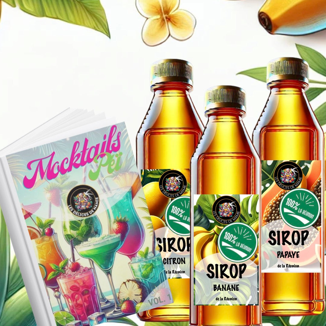 PACK 3 SIROPS et EBOOK MOCKTAILS