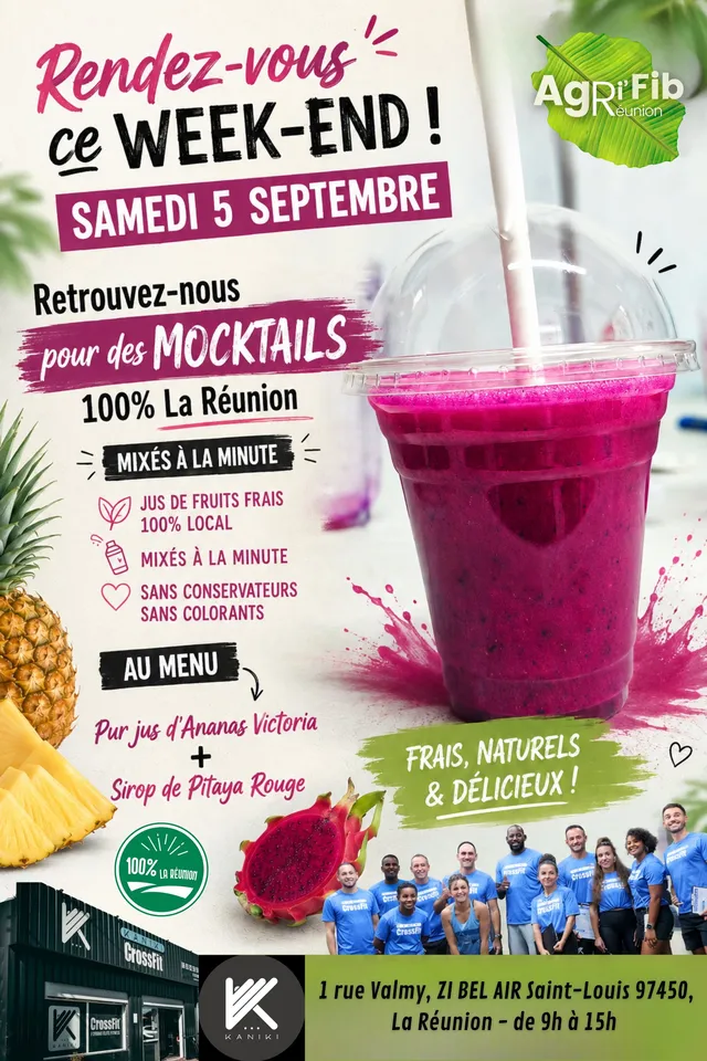 Affiche : journée koktèl péi chez Kaniki CrossFit, samedi 5 septembre