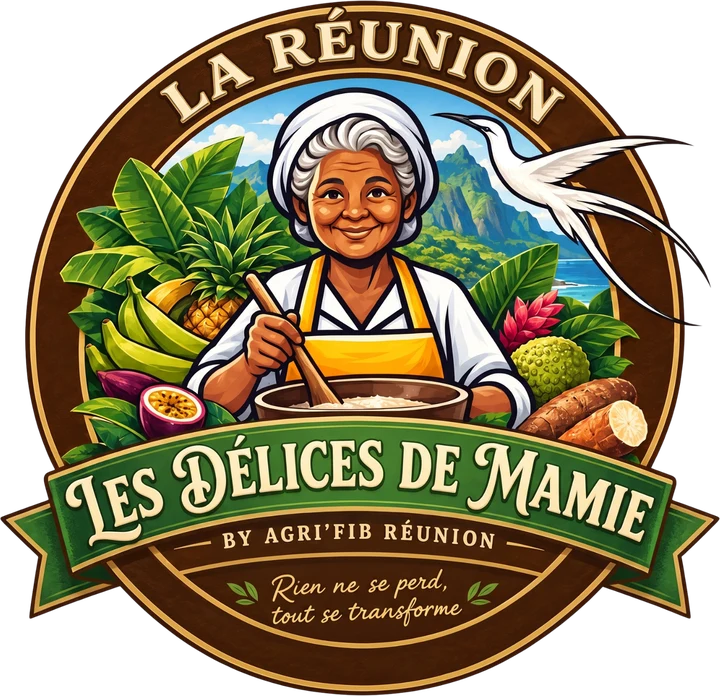 Logo Les Délices de Mamie by Agri'Fib Réunion : Rien ne se perd, tout se transforme